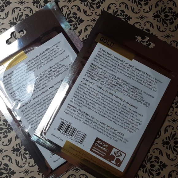 *LAST 2 PAIR LEFT!* LOT of 2 Pairs of Gold Hydrogel Under-Eye Pads Mask (4 pads) - Picture 2 of 2